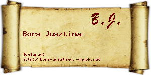Bors Jusztina névjegykártya